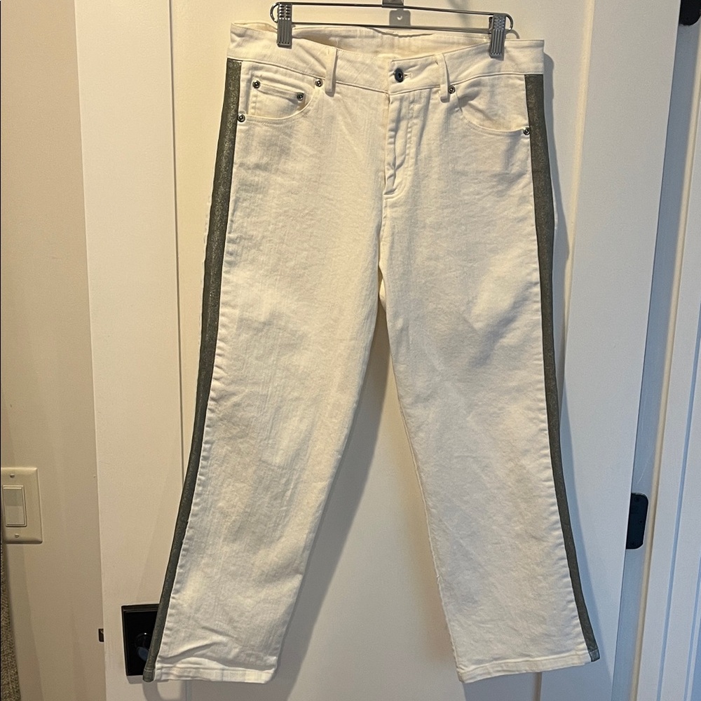 Lola & Sophie White and Gray Cropped Pants